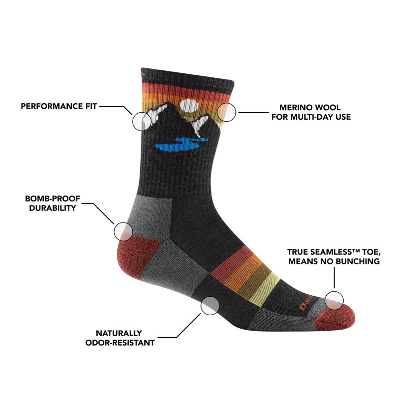 Darn Tough Sunset Ridge Micro Crew Lightweight Hiking Socks Mens in Bottle-4